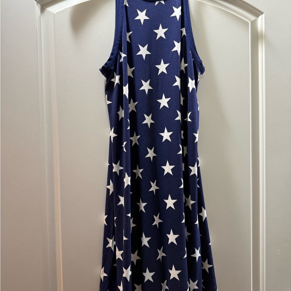 Old Navy Navy and White Star-Print Sleeveless tank dress